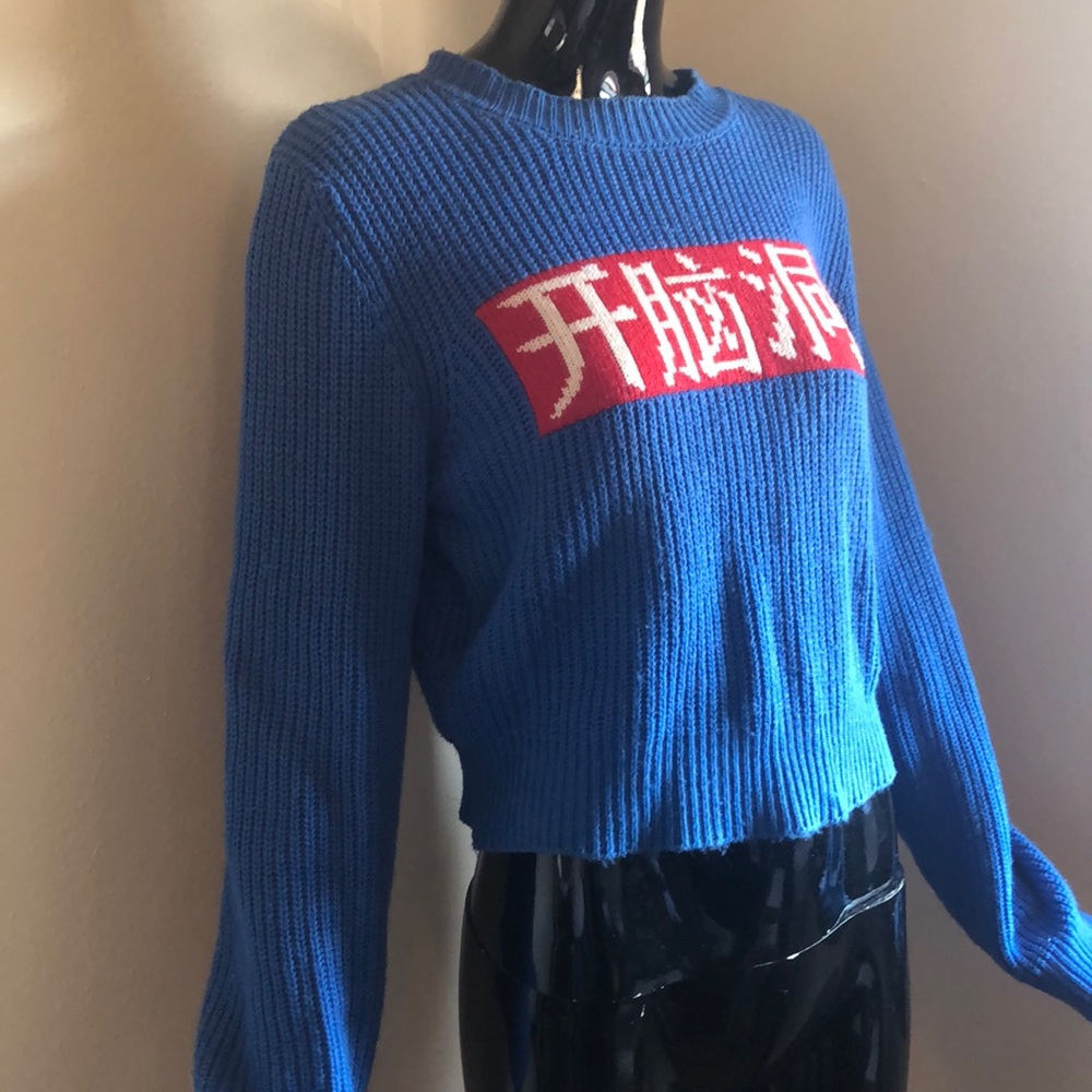 Bold Chinese Cropped Sweater